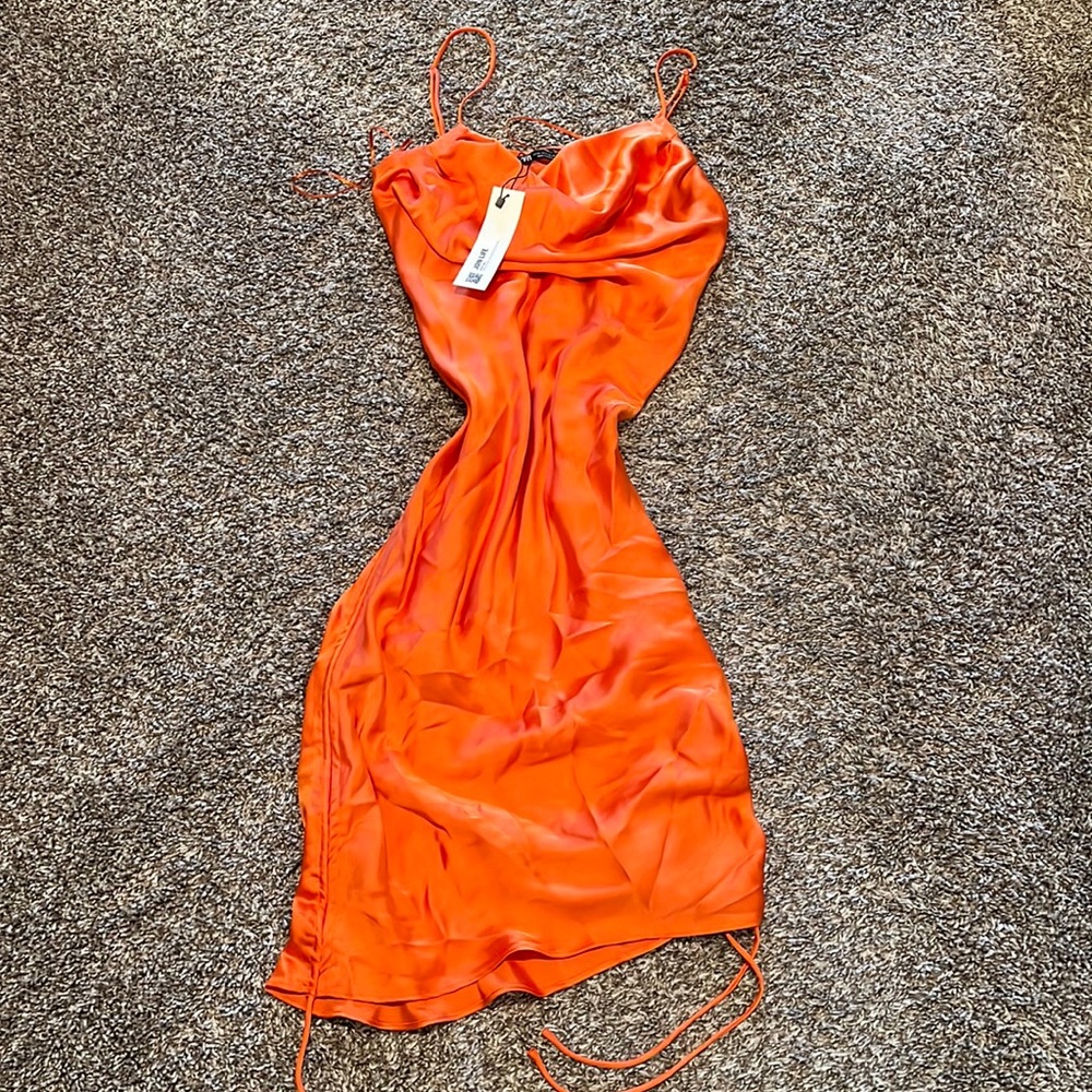 BRIGHT ORANGE ZARA SLIP DRESS 🧡